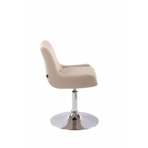 Chaise Lounge Club En Tissu Crème