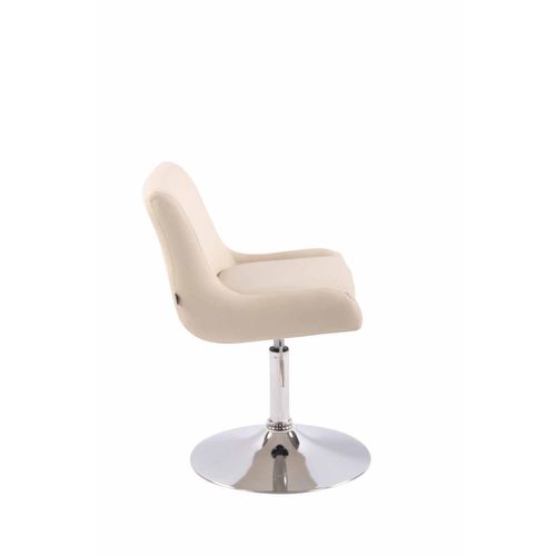 Chaise Lounge Club En Similicuir Crème