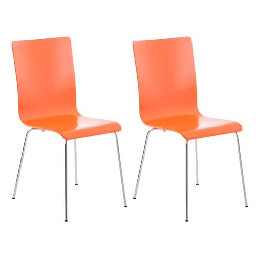 Set 2 Chaises Pepe En Bois Orange