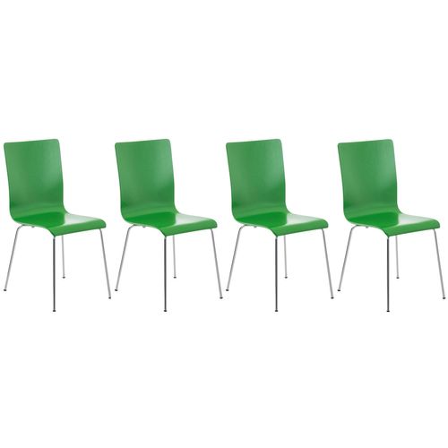 Lot De 4 Chaises Visiteur Pepe En Bois Vert