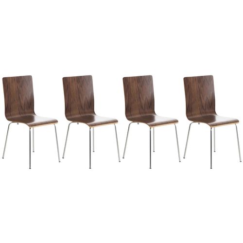 Lot De 4 Chaises Visiteur Pepe En Bois Noyer