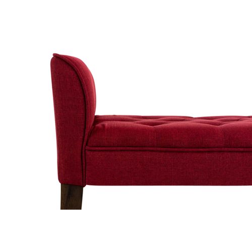 Banquette Style Chersterfield Cleopatra En Tissu Rouge/antique Foncé