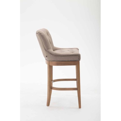 Tabouret De Bar Lakewood Tissu Piètement Antique Clair Taupe