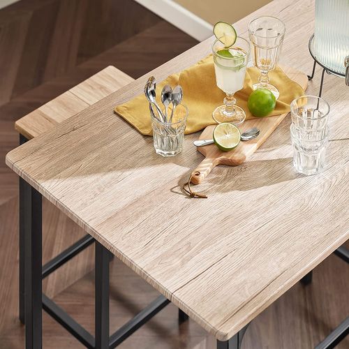 Ensemble Table Haute De Bar Detroit 100 cm Et 4 Tabourets – Idéal Pour Cuisine Et Espace Repas