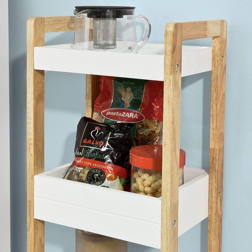 Tour De Rangement Etagère De Stockage Etagère De Cuisine Salle De Bains - 3 Étages, Frg226-wn