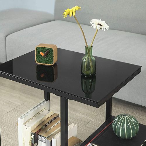 Bout De Canapé Table D’appoint Tables Basses Avec 3 Étagères De Rangement - Noir, Fbt65-sch