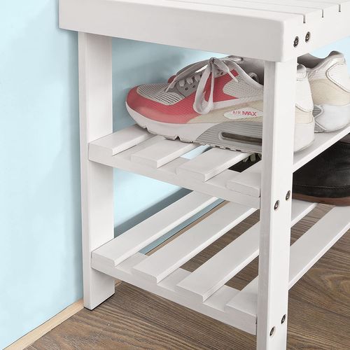Etagère à Chaussures, Banquette En Bambou Haute De Gamme, Rangement Chaussure, Fsr02-k-w