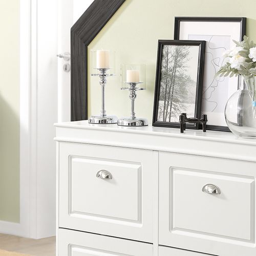 Meuble à Chaussures 4 Abattants, Rangement Pratique pour Entrée, 105x24x83 cm, Blanc, FSR79-W