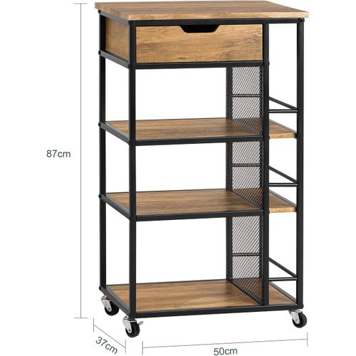Desserte De Cuisine Roulante Chariot De Service Meuble De Rangement Multifonctionnel, Fkw99-n