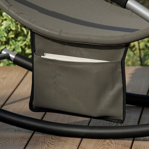 Lot De 2 Bain De Soleil Chaise Longue Fauteuil à Bascule Avec Appui-tête Et Pochette, Ogs28-brx2