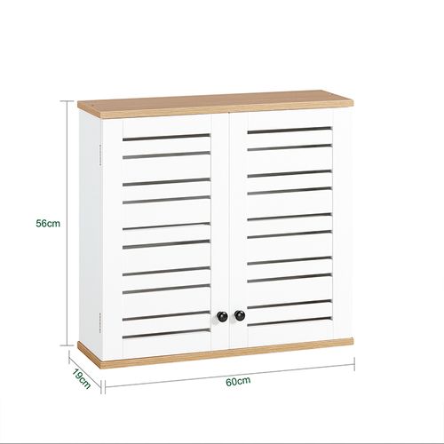 Meuble Haut De Salle De Bain Avec 2 Portes Meuble De Rangement Mural Armoire Suspendue, BZr42-w