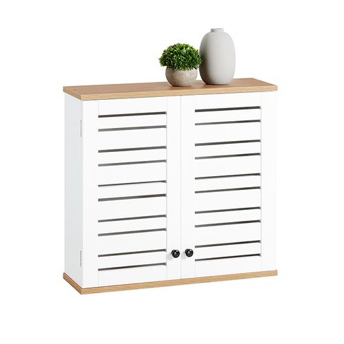 Meuble Haut De Salle De Bain Avec 2 Portes Meuble De Rangement Mural Armoire Suspendue, BZr42-w