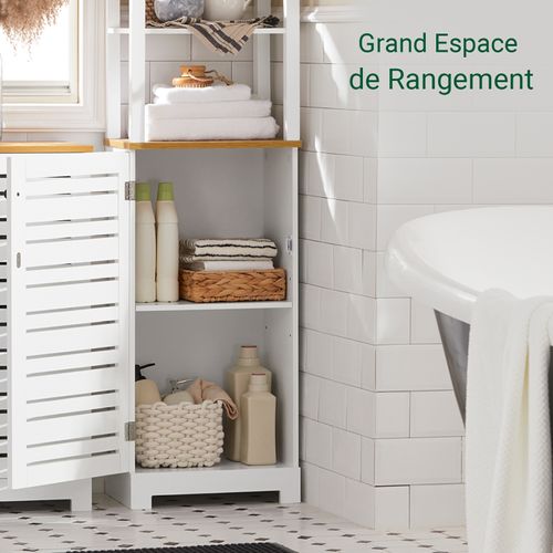 Meuble Colonne De Salle De Bain Armoire Haute Meuble De Rangement, BZr43-w