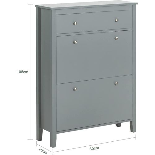 Meuble De Rangement à Chaussures Armoire à Chaussures Commode à Chaussures 2 Abattants, Fsr89-hg