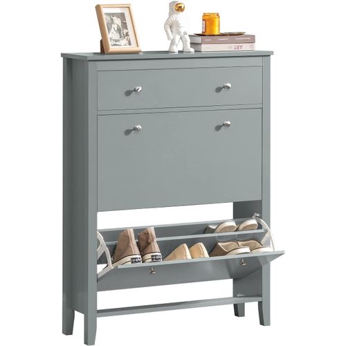 Meuble De Rangement à Chaussures Armoire à Chaussures Commode à Chaussures 2 Abattants, Fsr89-hg