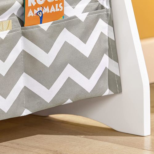 Bibliothèque Étagère à Livres Enfants Meuble Rangement Avec 4 Compartiments Et 3 Poches, Kmb50-hg