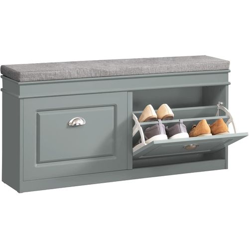Banc De Rangement à Chaussures Armoire à Chaussures 2 Abattants Avec Coussin Confortable, Fsr64-hg