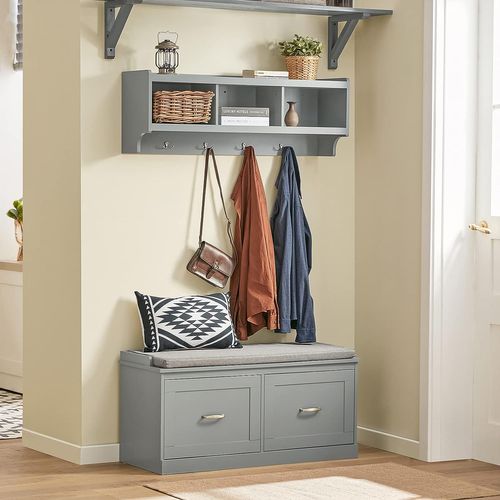 Banc à Chaussures Avec Assise Et Assise Avec Espace De Rangement Pour Chaussures, Fsr131-hg