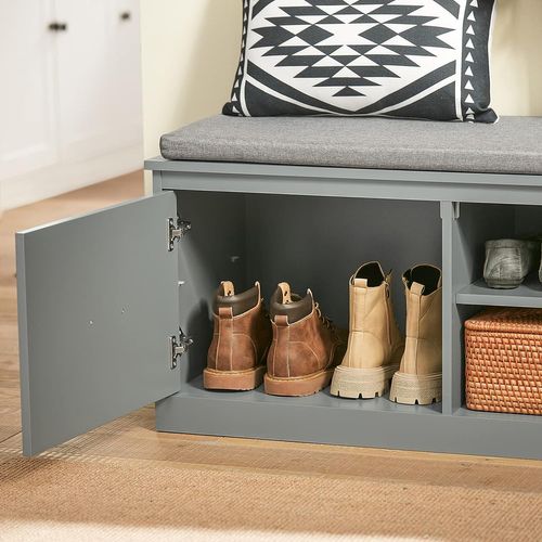 Banc à Chaussures Avec Assise Et Assise Avec Espace De Rangement Pour Chaussures, Fsr131-hg
