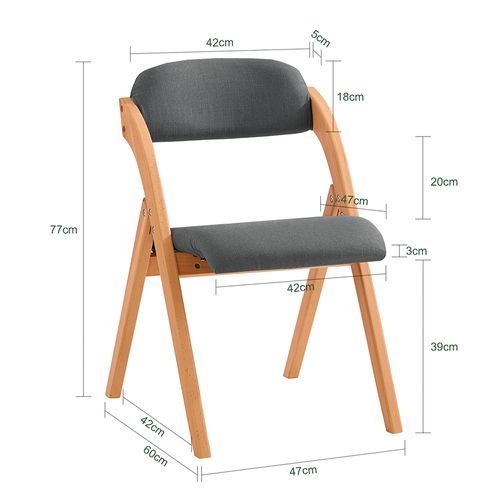 Chaise Pliante En Bois Avec Assise Et Dossier Rembourrés Fauteuil Chaise, Fst92-sg