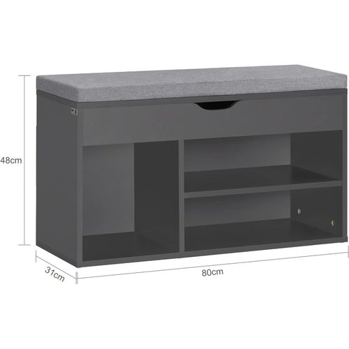 Banc De Rangement à Chaussures Bottes Avec Coussin Rembourré Meuble D'entrée, Fsr45-dg