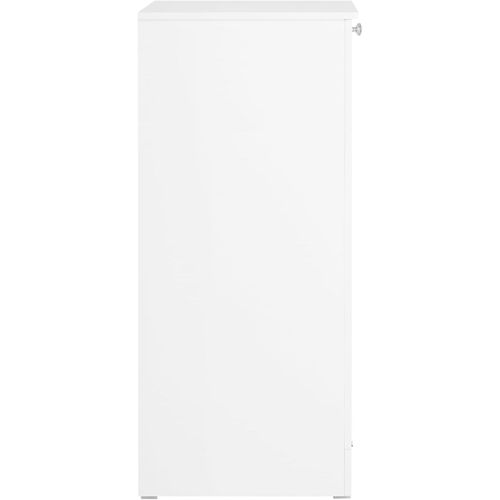 Armoire à Linge Avec Sac à Linge, Meuble Bas Avec 3 Étagères Et 1 Panier à Linge Amovible, BZr105-w