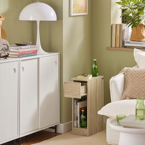 Table De Chevet Table De Nuit Bout De Canapé Table D'appoint Table Basse Avec Tiroir, Fbt111-n