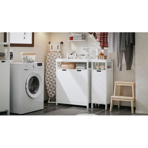 Meuble Sous-Vasque De Salle De Bain, 70 x 35 x 90 cm, Avec Étagères Réglables et Compartiment Ouvert