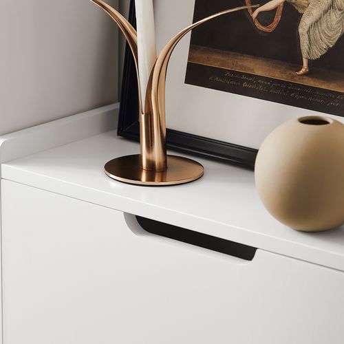 Meuble à Chaussures, Meuble De Rangement à Chaussures Avec 3 Abattants, Blanc, Fsr151-h-w