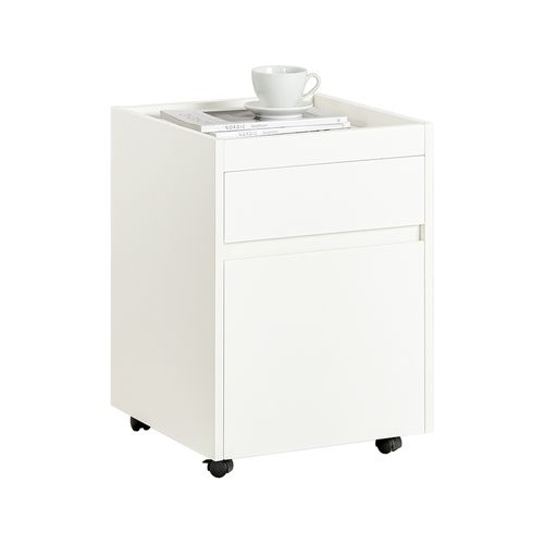 Caisson Bureau Mobile, Petit Meuble à Dossier Sur Roulettes, Meuble De Rangement Mobile, Fbt121-w