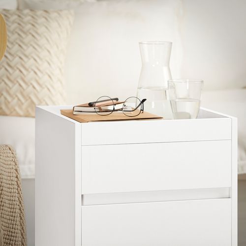 Caisson Bureau Mobile, Petit Meuble à Dossier Sur Roulettes, Meuble De Rangement Mobile, Fbt121-w