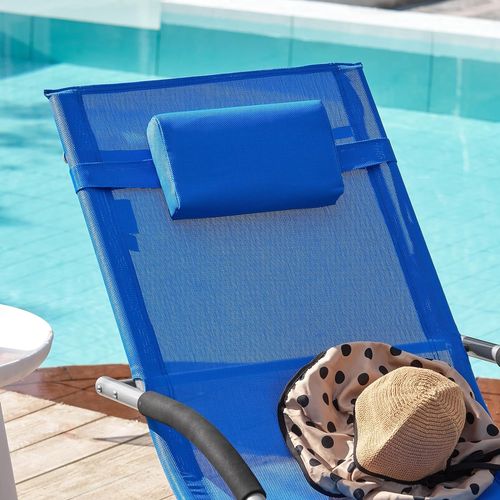 Bain De Soleil Chaise Longue Appui-tête Et Pochette Latérale Et Repose-pieds, Ogs28-kb