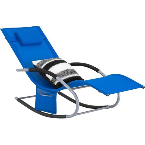 Bain De Soleil Chaise Longue Appui-tête Et Pochette Latérale Et Repose-pieds, Ogs28-kb
