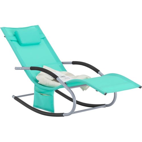 Bain De Soleil Chaise Longue Appui-tête Et Pochette Latérale Et Repose-pieds, Ogs28-tb