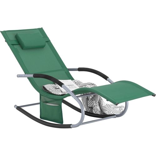 Bain De Soleil Chaise Longue Appui-tête Et Pochette Latérale Et Repose-pieds, Ogs28-wd