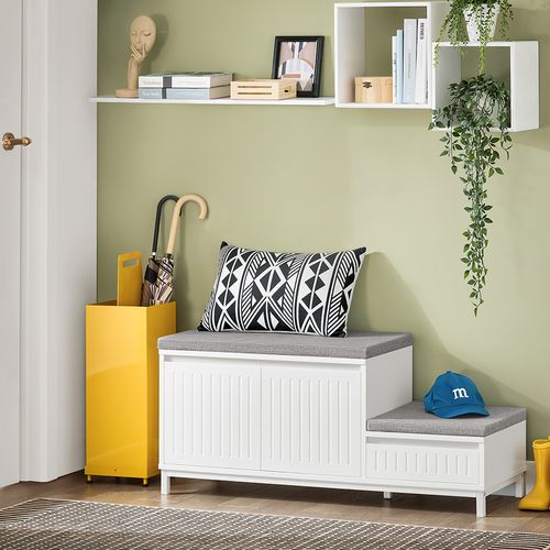 Banc De Rangement à Chaussure,  Meuble à Chaussures Pour Enfants,blanc,fsr172-w