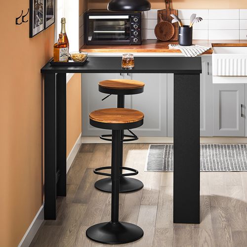 Sobuy Table De Bar Haute Pour Cuisine, Salon, Bureau - Noire