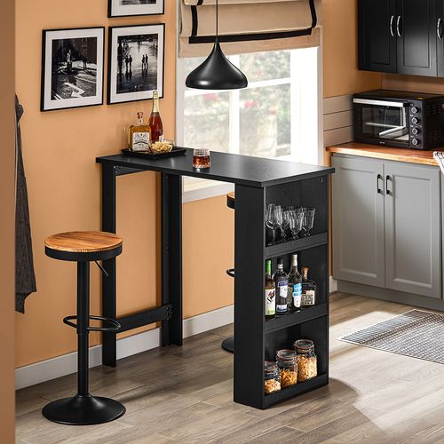 Sobuy Table De Bar Haute Pour Cuisine, Salon, Bureau - Noire