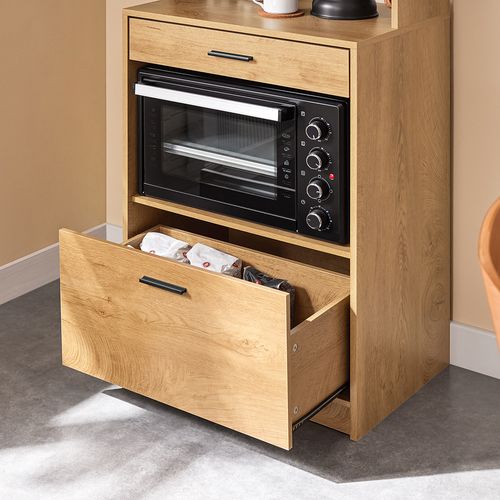Buffet De Cuisine Multifonction – 2 Portes, 2 Tiroirs, 1 Compartiment, Panneau Perforé, 60x40x170 Cm