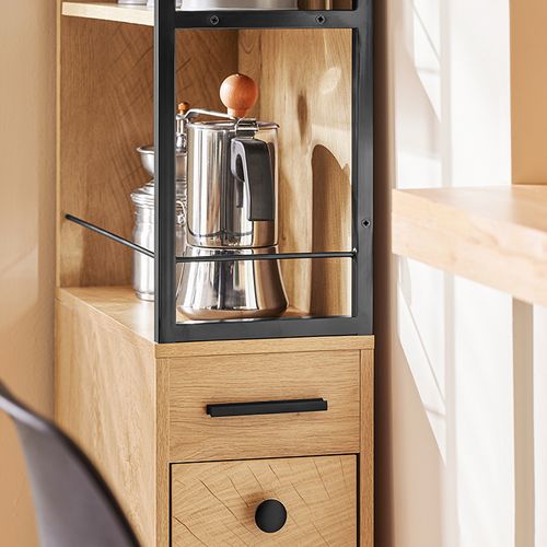 Meuble Colonne à Roulettes – Rangement Étroit 3 Niveaux, 3 Tiroirs, 40x20x169,5 Cm