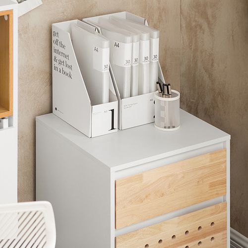 Caisson De Bureau à Roulettes Avec Tiroirs, Meuble De Rangement Bureau, 45x45x59 Cm, Blanc