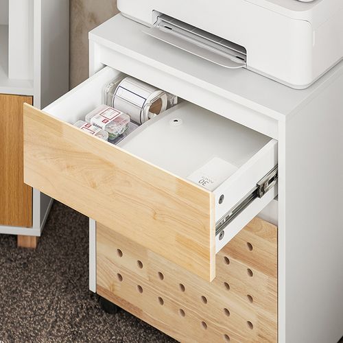 Caisson De Bureau à Roulettes Avec Tiroirs, Meuble De Rangement Bureau, 45x45x59 Cm, Blanc