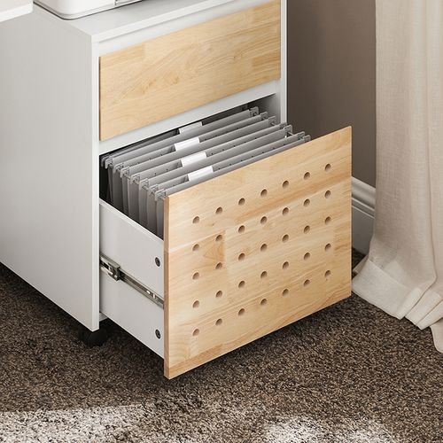 Caisson De Bureau à Roulettes Avec Tiroirs, Meuble De Rangement Bureau, 45x45x59 Cm, Blanc