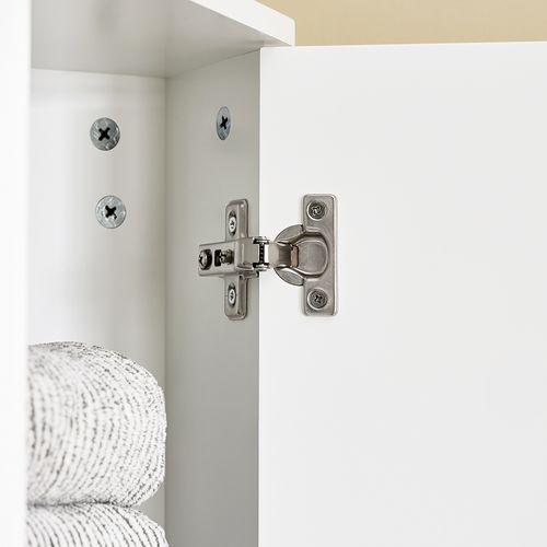 Armoire De Rangement Étroite - Gain De Place, 1 Tiroir, 2 Portes, Blanc, 44x31x171 Cm