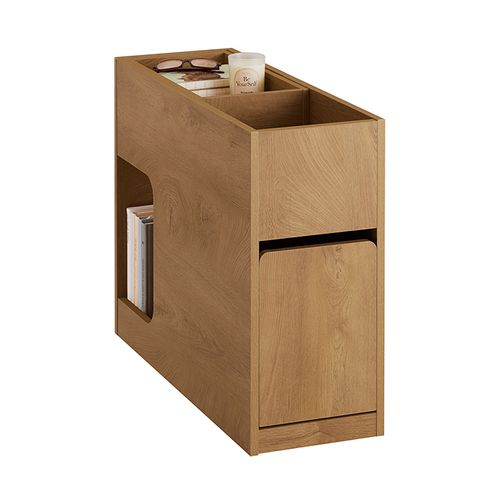 Bout De Canapé Avec Plateau Amovible, Tiroir Et Compartiment – L70 X P25 X H55 Cm