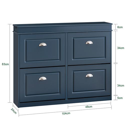 Rangement Chaussure, Meuble D'entrée, Meuble De Rangement à Chaussures Armoire, bleu, Fsr79-b