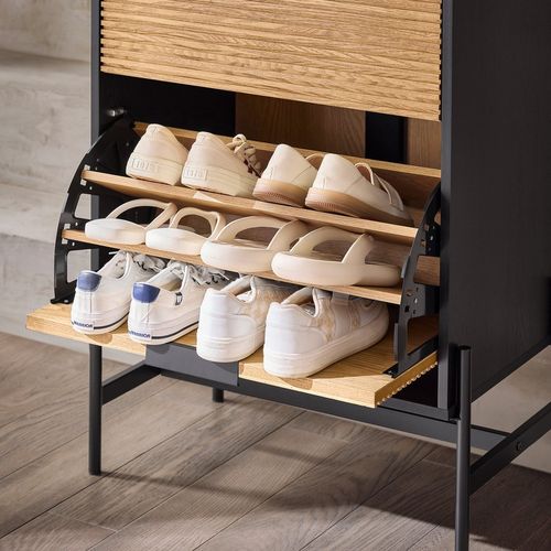 Hfsr03-sch Meuble à Chaussures, Meuble D'entrée, Meuble De Rangement à Chaussures