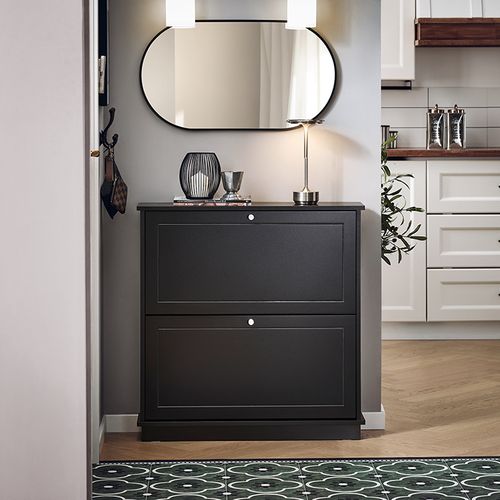 Meuble De Rangement à Chaussures, Commode à Chaussures Avec 2 Abattants, Fsr99-sch