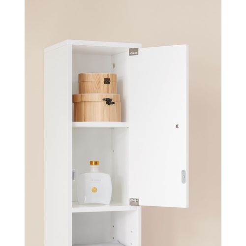 Colonne Salle De Bain, Armoire Étroite Avec 1 Tiroir, 2 Portes, Blanc ,BZr167-gw