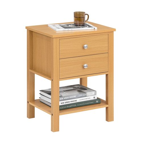 Bout De Canapé Avec Étagère Et Tiroirs, 45x35x60 Cm, Bois